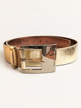 Michael Kors Women Synthetic Leather Gold Belt